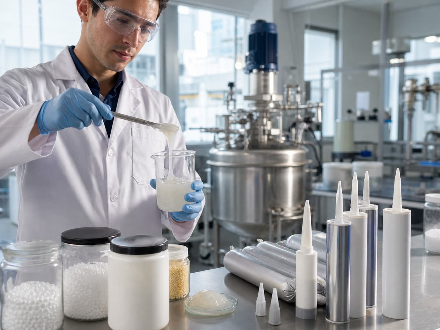 Formulación industrial de adhesivos y selladores